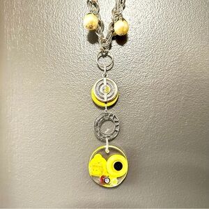 OOAK Assemblage Jewelry Steampunk Necklace Set Pendant Handmade Resin Dangle